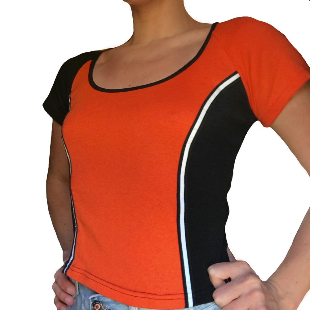 Orange & Black Biker Tee S
